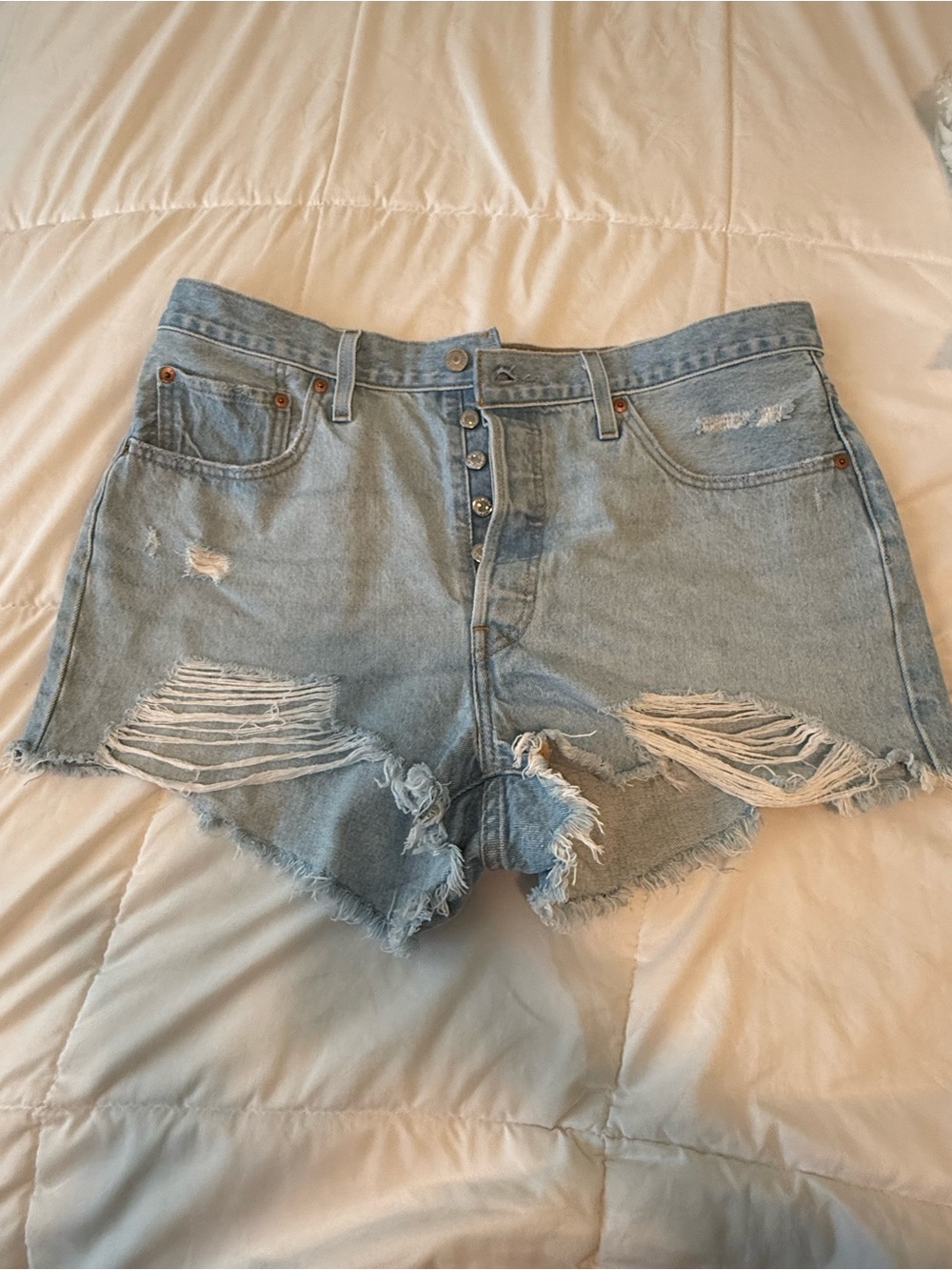 Levi’s distressed denim shorts